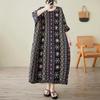 Kortermet Plus size vintage floral nytt i kjoler for kvinner uformell løs lang sommerkjole