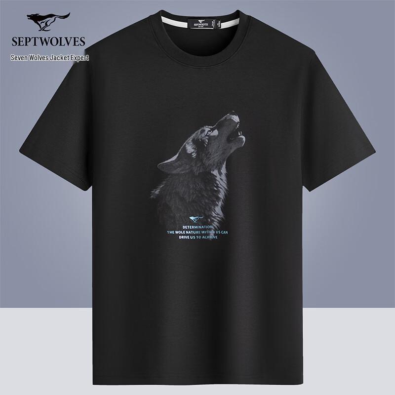 Septwolves Men s Casual Round Neck T-Shirt 180/96A