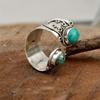 Vintage Boho Style Synthetic Faux Gemstone Ring with Zinc Alloy, Single Ring, Mosaic Design, Adjustable Band, Fashion Jewelry Accessory