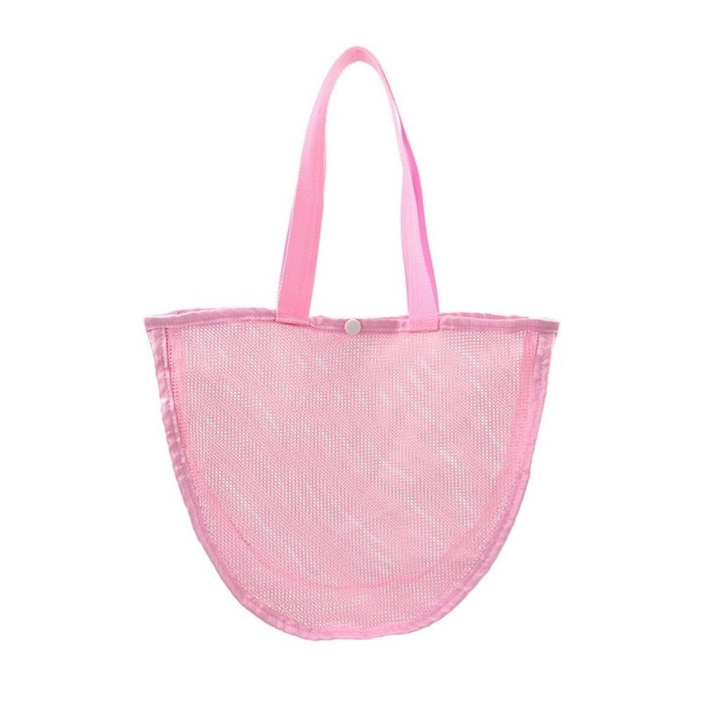 

Waterproof Solid Color Mesh Pouch Lightweight Toy Storage Bag Cute Beach Bag Gift розовый