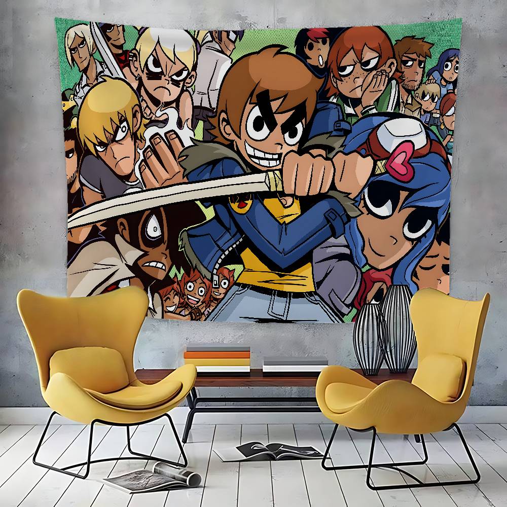 SScott Pilgrim Tapestry Customizable Tapestries Of Various Styleswall Hangings Celebrity Photo Printingwall Hangings