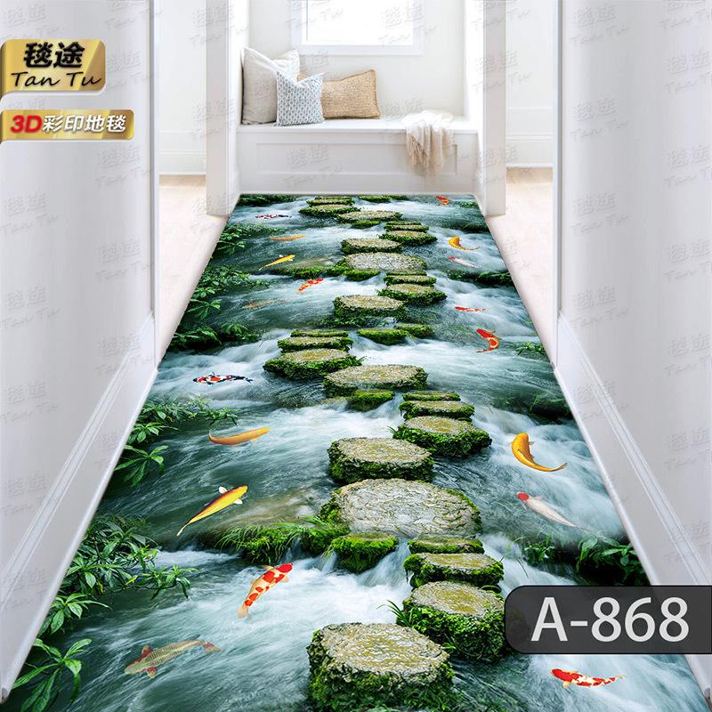European modern minimalist hotel corridor carpet geometric abstract pattern foyer living room kitchen floor mat can be cut