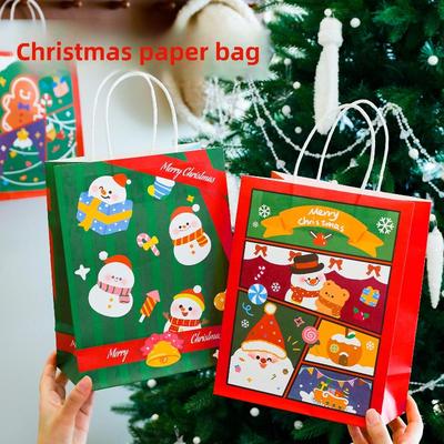 Niedliche Weihnachts-Handtasche, Studenten-Cartoon, Souvenir-Papiertüte mit hohem Erscheinungsbild, Geschenkverpackungstüte für Heiligabend