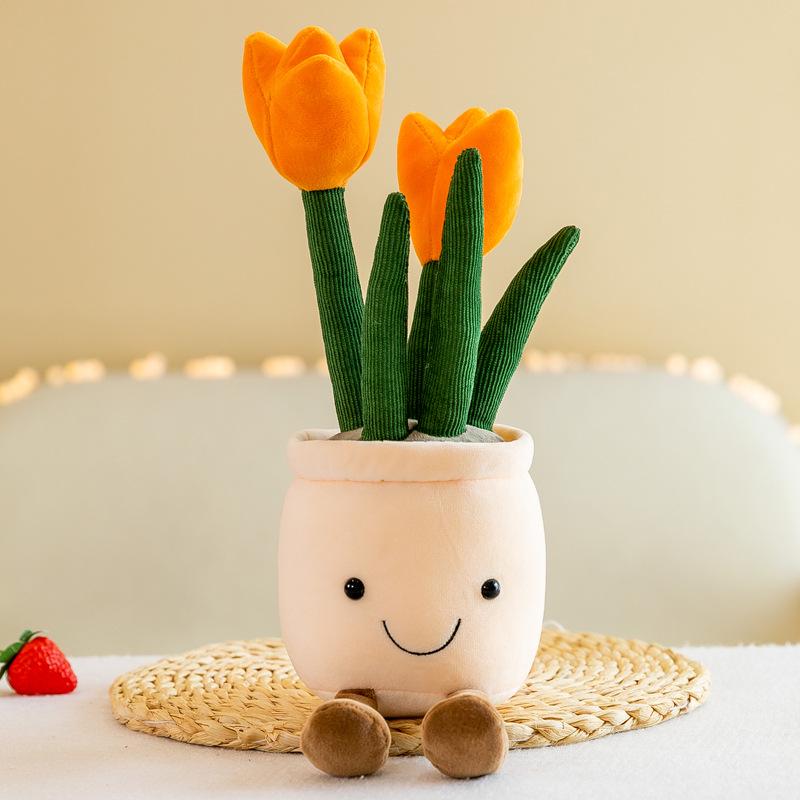 Creative Home Decor: Simulated Plants, Tulips, Succulents, Plush Dolls, Potted Flowers, Ornaments
