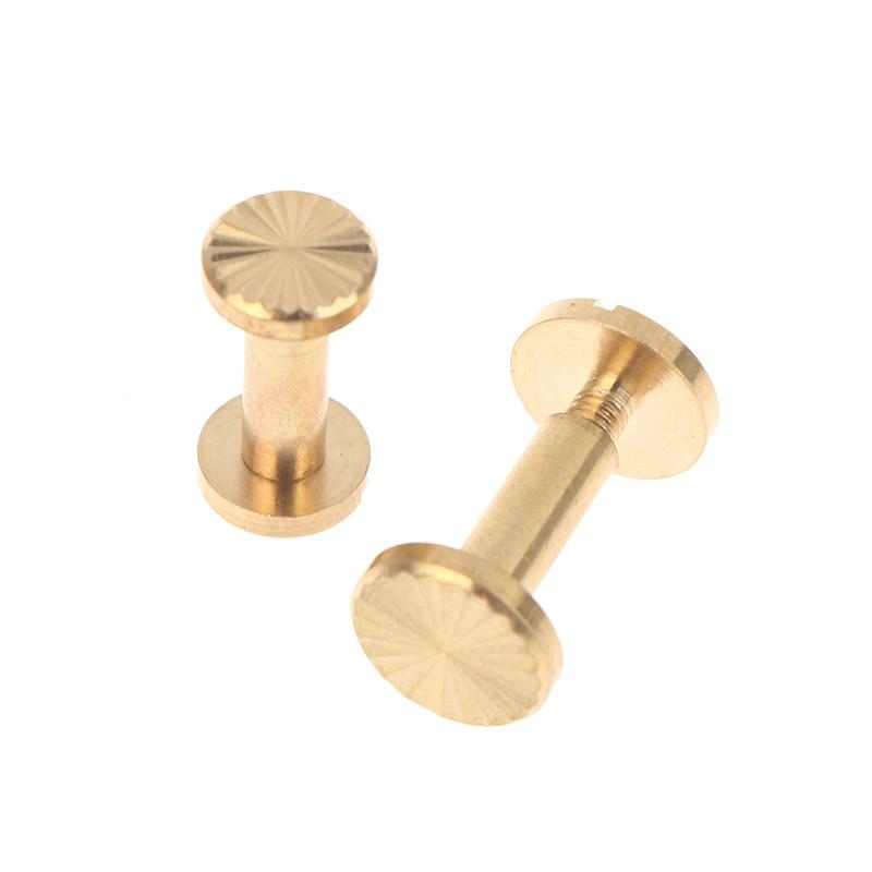 10Pcs Solid Brass Binding Chicago Screws Belt Screw Nail Stud Rivets For Photo Album Leather Craft Belt Wallet Fasteners