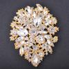 Crystal Flower Brooches for Women Luxury Silver Color Banquet Wedding Clothing Pin Female Gift