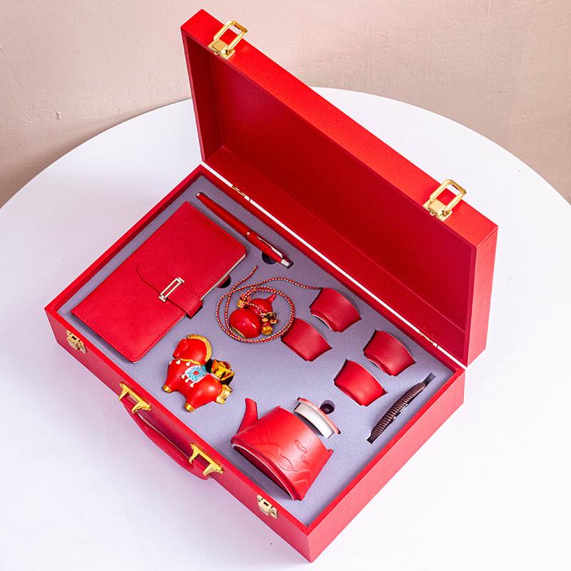 Lailuo Chinese Ceramic Beam-Handle Tea Set - 5-Piece Gift Set