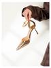 6693-1 Metallic Design One-Strap High Heels - Women's Sexy Pointed Toe Shoes