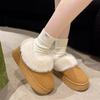 2024 New Warm Boots Women Winter Flats Shoes Short Plush Fur Ankle Snow Boots Casual Shoes Sport Suede