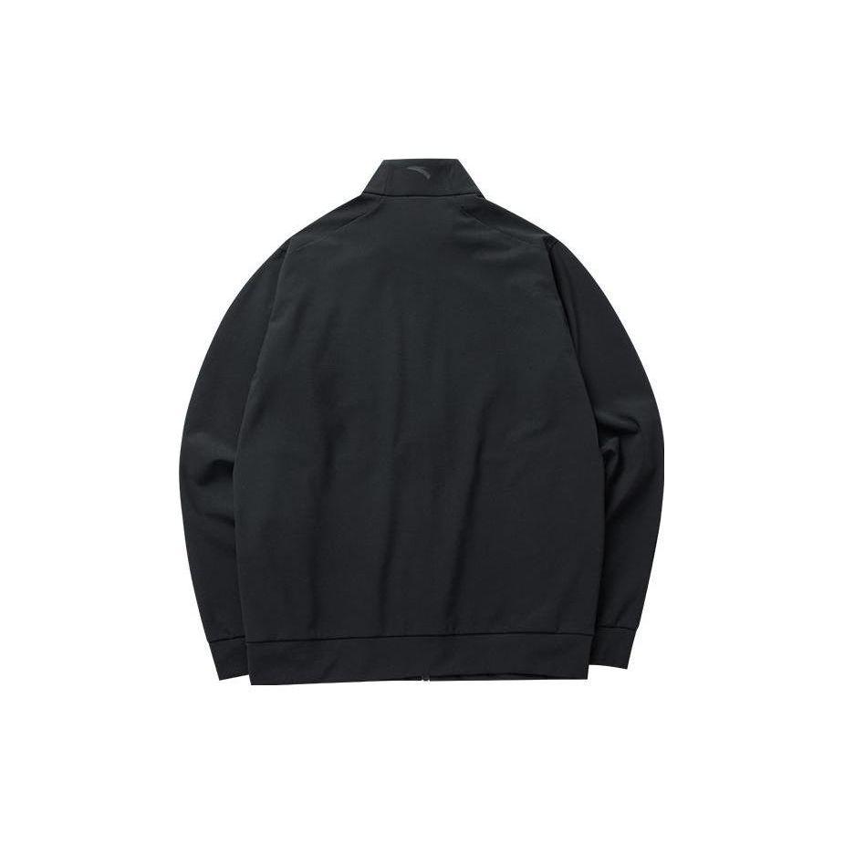 Anta Basketball Series Logo Print Zip-Up Stand Collar Jacket Men Jacket Black 152211712-2