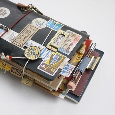 Skórzany Notes Podróżny z Luźnymi Kartkami Planer Dziennik