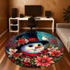 1PC snowman flowers Office Round Area Rug, Under Office Chairs Bedroom Living Room Home Decor,Carpet for Office, -1110245