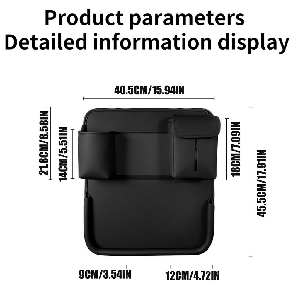 Car Tray For Kids PU Leather Foldable Multifunctional Auto Accessories Seat Back Organizer For Vehicle Truck SUV Van Door Road