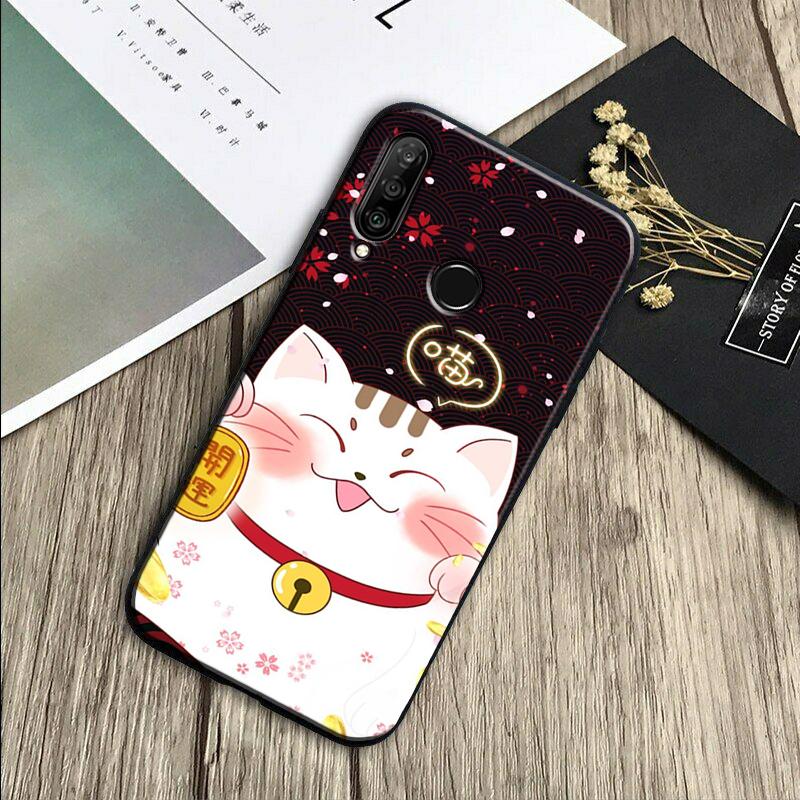 Maneki Neko Lucky Money Cat For Huawei Nova 11 Pro 12i 3i 7i 8i 9 10 SE Y60 Y61 Y70 Y72 Y73 Y90 Y91 P20 P30 P40 Lite Case