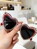 2026 Sparkle Heart Shaped Sunglasses Rhinestone Trim Multiple Color Options Fashion Eyewear For Street Style KJ194