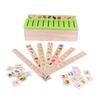 1 Set Kids Multifunction Wooden Matching Category Puzzle Boxes Montessori Educational Toy Multicolor