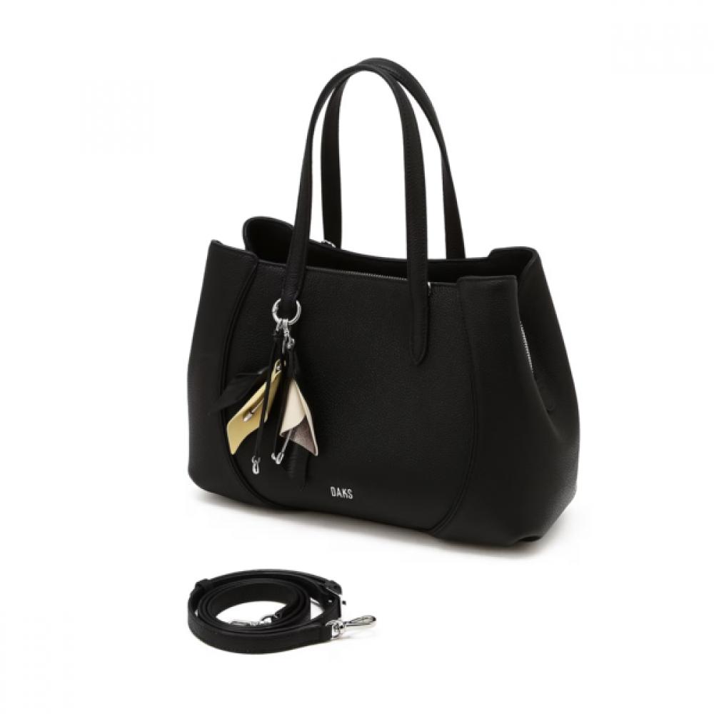 Daks Black Cowhide Flower CharM Tote Bag M Dcba6e553bk