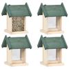 Bird Feeder - VIDAXL - 4 Pcs - Fir Wood - PVC - 19x19x25 Cm