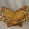ABGR-Elegant Wooden Quran Holder With Flower Design Hollow Out For Desk Organization Storage