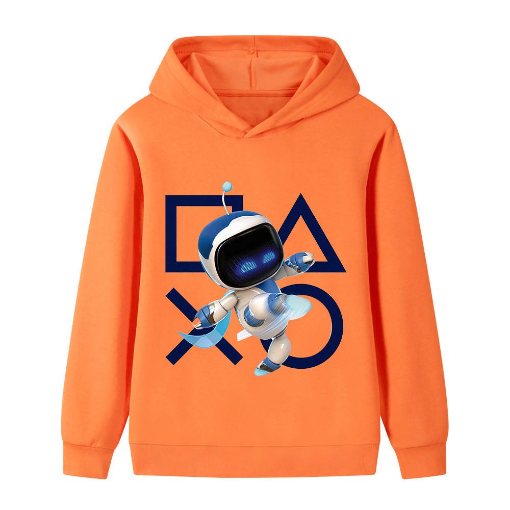 B1338 Kids Boys Girls Astro Bot Printed Casual Long Sleeves Hoodie