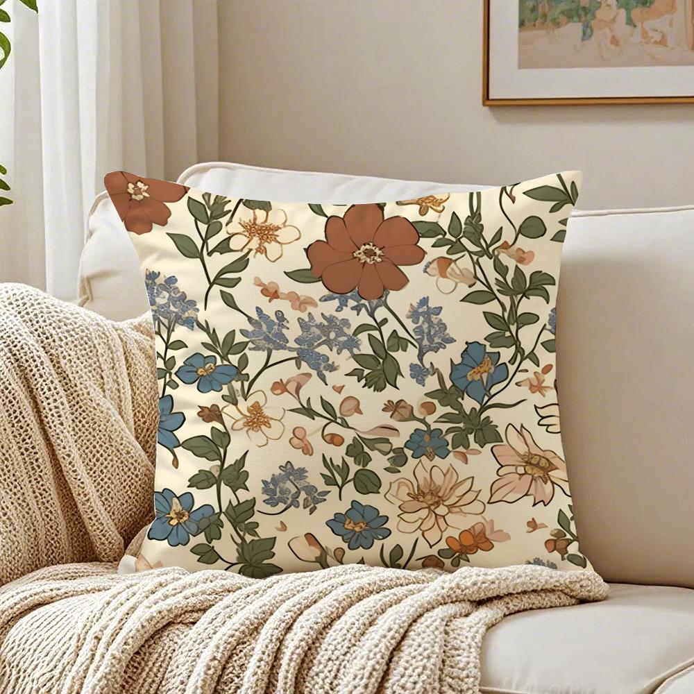 Retro Floral Classical Elegant Style Cushion Cover Pillowcase Antidustmite Living Room Sofa Decor Cushion Room