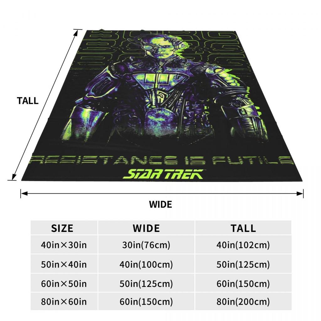 Stars Treks The Next Generation Resistance Is Futile Borg Flannel Throw Blankets Blankets for Bed Office Warm Bedding Throws