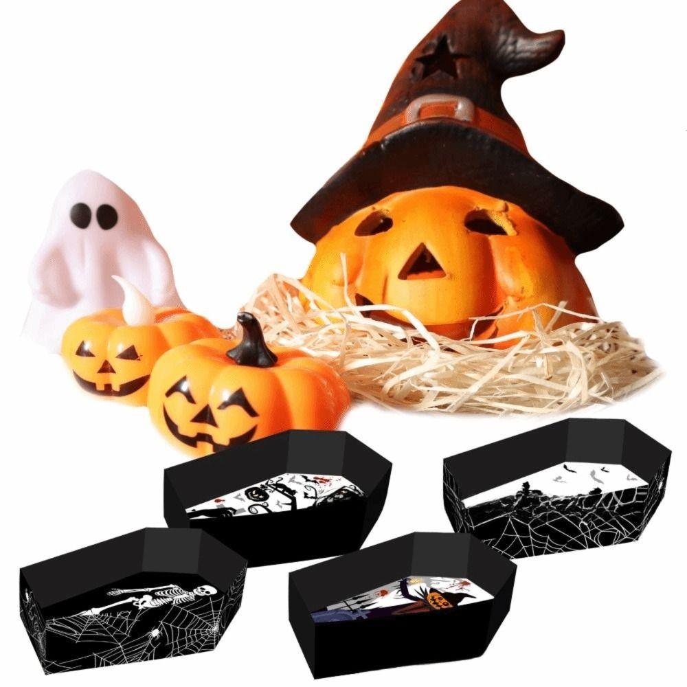 DIY Halloween Food Trays Paper Halloween Popcorn Boxes Food Serving Snack Tray  Trick-or-Treat