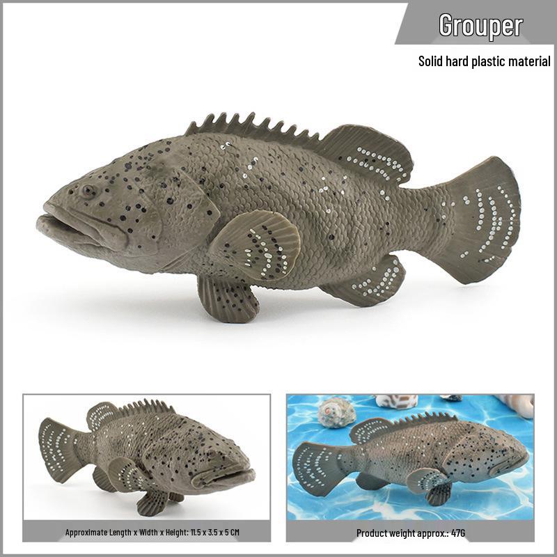 Children s Educational Marine Animal Model Toy Set: Grouper, Mandarin Fish, and Stone Fish