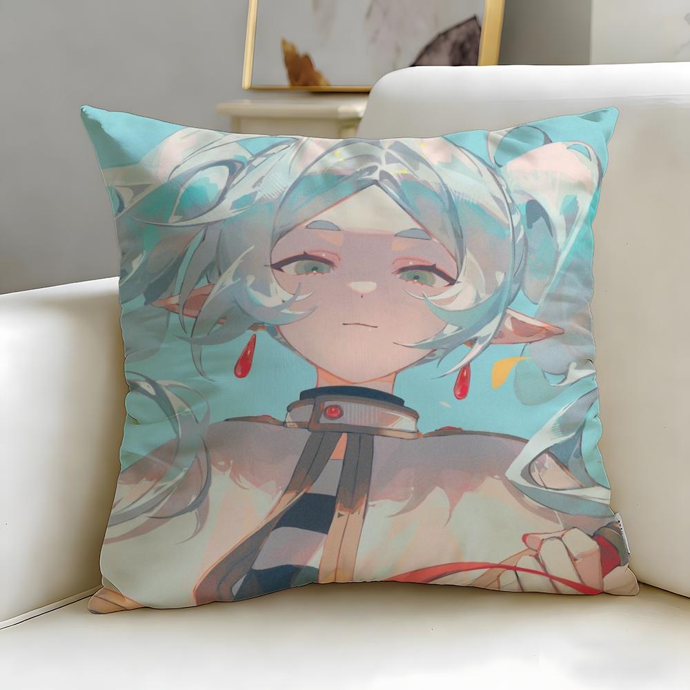 Klassische Anime Frieren Nach dem Ende der Reise Kissenbezug Weich Leicht zu Waschen Kissenhülle Vielseitig für Sofa Bett Reise und Büro