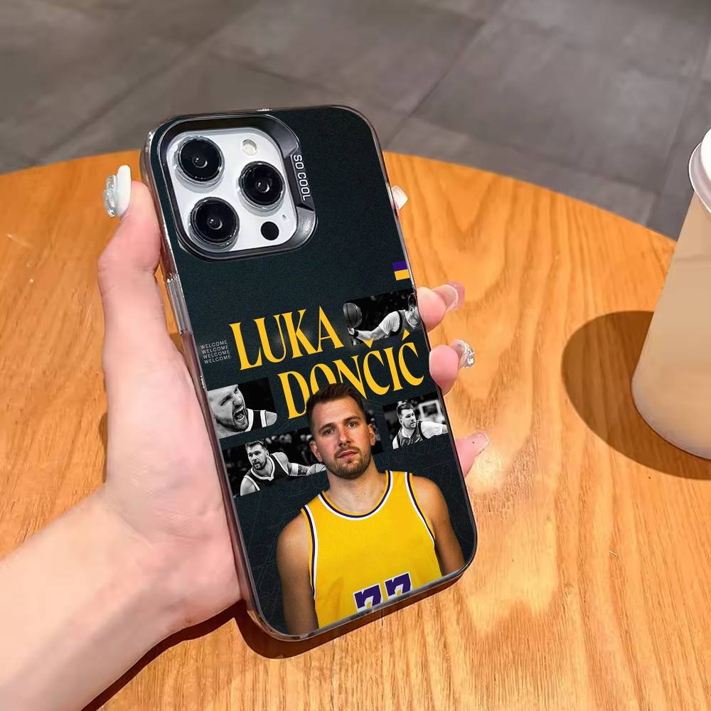 COOL L-Luka Doncic 77 Phone Case For iPhone17,16,15,14,13,12,11,Pro,MAX Gray Matte Silicone Black Cover