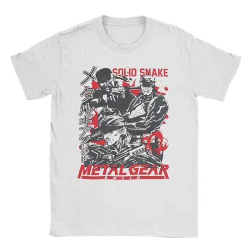 2025 Men's Women's MGS1 Solid Snake Game T-Shirt Metal Gear Cotton Top Funny Short Sleeve O-Neck T-Shirt Classic T-Shirt