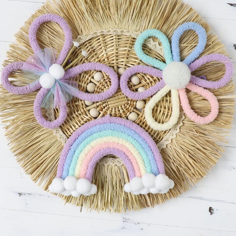 Handwovens Rainbows Butterfly Flowers Wall Decoration Nursery Bohemians Home Decoration For Children Playroom