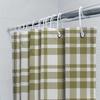 Plaid Shower Curtain Set Bathroom Decor Green White Checkered Waterproof Washable Fabric Home Decoration Free Shipping