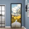 Carta da parati autoadesiva per porte in PVC Decorazione per la casa Design per la casa Adesivo per strada sulla spiaggia Porte Scenario Poster Murale Decalcomanie da muro