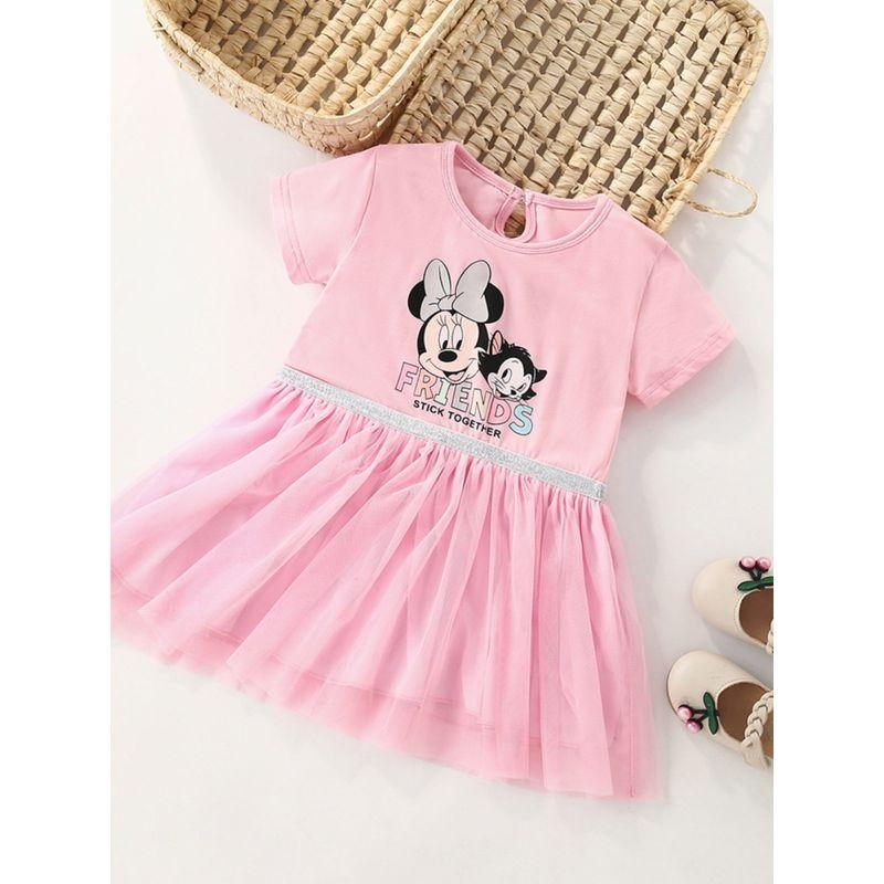 Buitenlandse Handel Zomer Meisjes Jurk Puur Katoen Mesh Korte Mouwen Prinses Jurk Kinderen Baby Modieus en Schattig Cartoon
