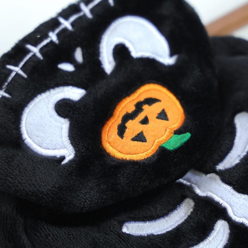 Halloween Pet Hoodie Fleece Dog Sweater Pumpkin Skeleton Cat Costume Warm Plush Coat for Small Medium Dogs Cats Puppy Winter