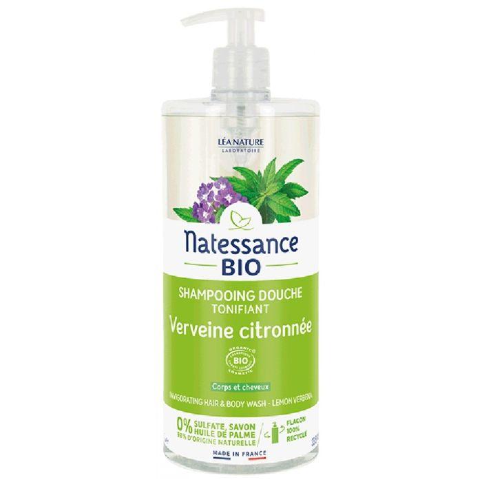 Duschshampoo - NATESSANCE - Zitronenverbene - 1L - 100% Pflanzlich - Sulfatfrei