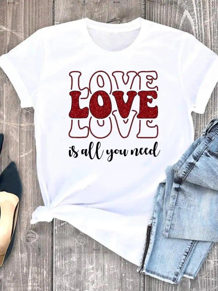 Женская рубашка с акварельным принтом «Любовное сердце» — фото 8