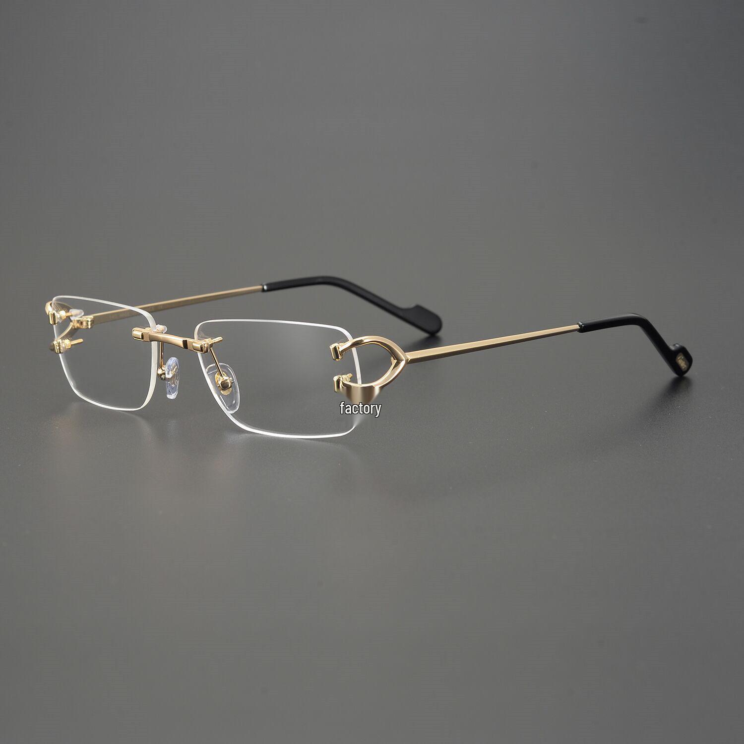 

CT0344O Unisex Rimless Stylish Pure Titanium Myopia Eyeglass Frame белый