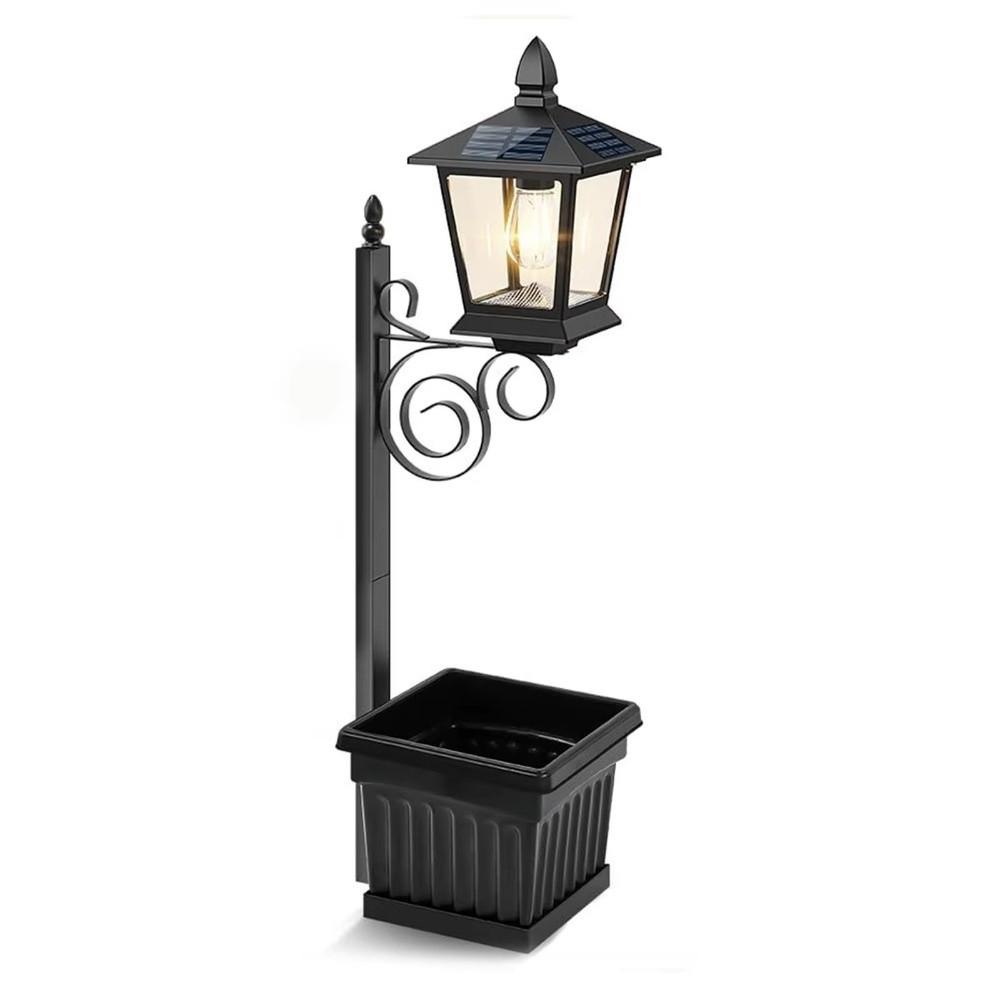 Waterproof Solar Planter Lamp 2 In 1 Auto On Off Sensor Outdoor Planter Lamp Vintage Warm White Solar Landscape Decor Light