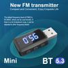 USB Car Bluetooth 5.3 FM Transmitter Receiver Handsfree Call Mini USB Power Car Kit Auto Wireless Audio Adapter For Car Fm Radio