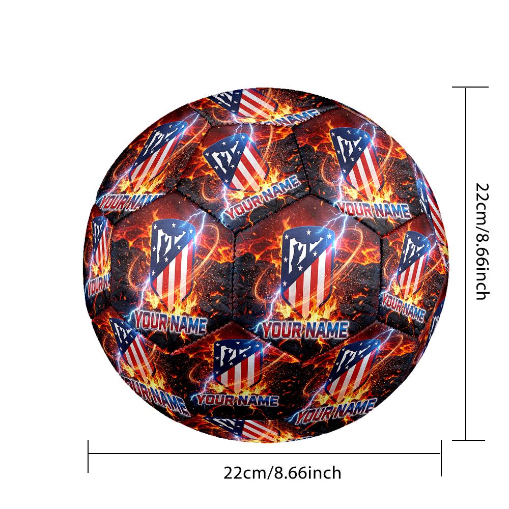 Personalized Size 5 Football Atletico Madrid Pattern Outdoor Game Sports Ball Gift