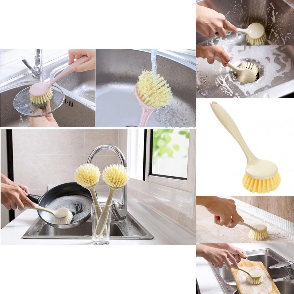Innovative Long Handle Kitchen Cleaning Brush For Effortless Plate And Pot Cleaning
