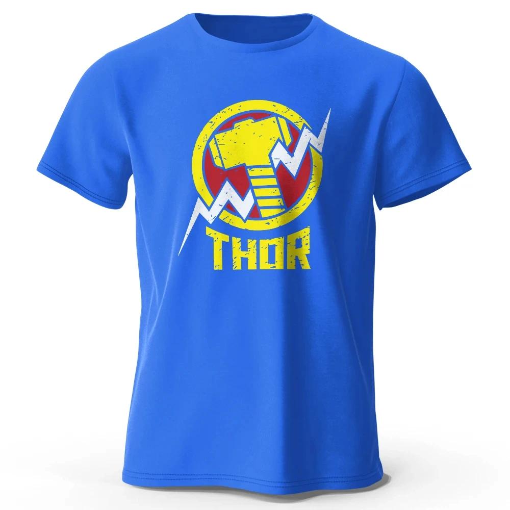 Summer Thunder Thunder printed Unisex's T-shirt fashion trend retro style summer top T-shirt street large size all match