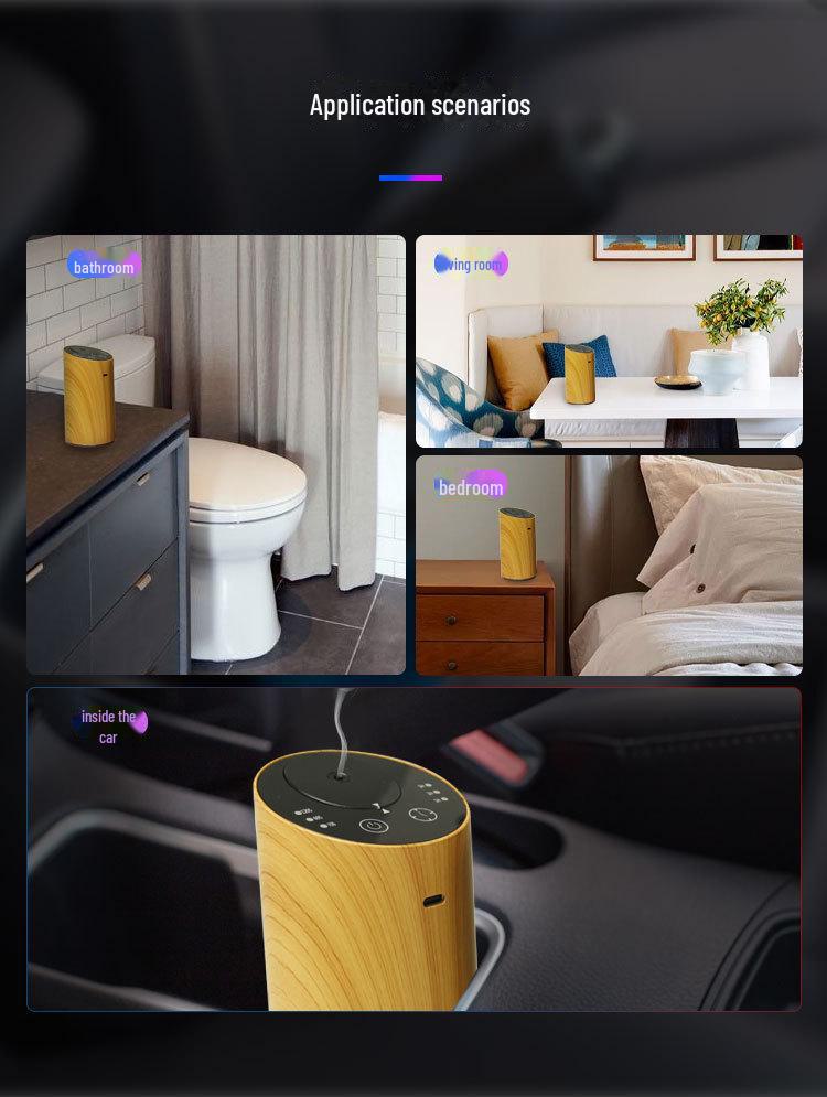 Kreativer Aromadiffusor mit Holzmaserung für Büro, Auto oder Zuhause