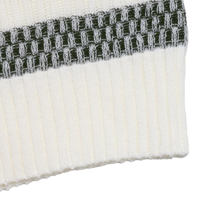 Baifen Zhiyi: 2025 European & American Autumn Knitwear, Round Neck Double Stripe Women's Sweater