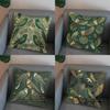 2D Elegant Green Birds Floral Pattern Pillow Cover Pattern Cushion Cover Suitable For Sofa Bedroom Car Pillow Cover