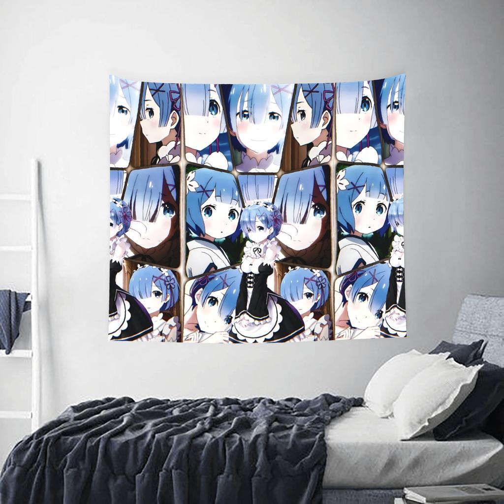 Re ZERO Anime Tapestry Room decoration Ram lockscreen Home Decoration Tapestry Decor Accessories Cute Room Decor