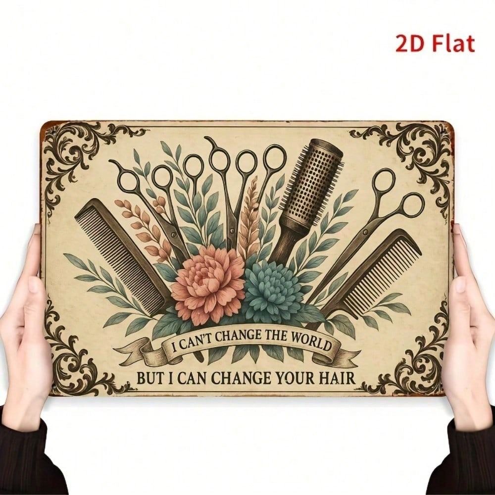 

Metal Poster Wall Art Vintage Barber Shop Decor Salon Quote Sign