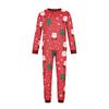 Family Matching Christmas Pajamas Set Long Sleeve Neck Print Loungewear for Parents and Kids